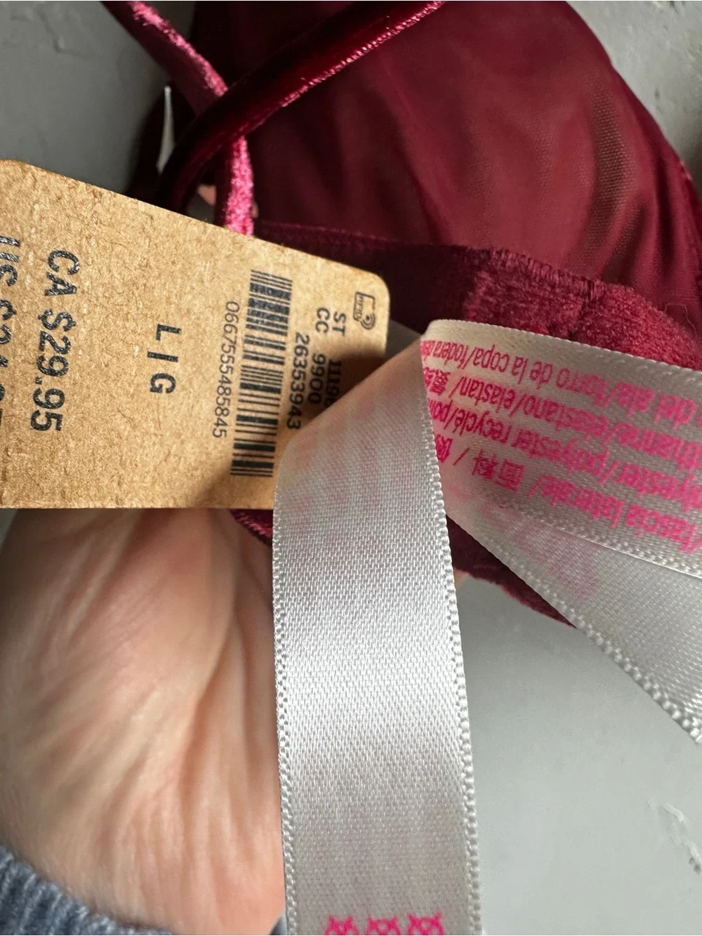 Victoria’s Secret PINK Red Velvet Strappy Bralette Y2K Coquette‎ NWT Festival L